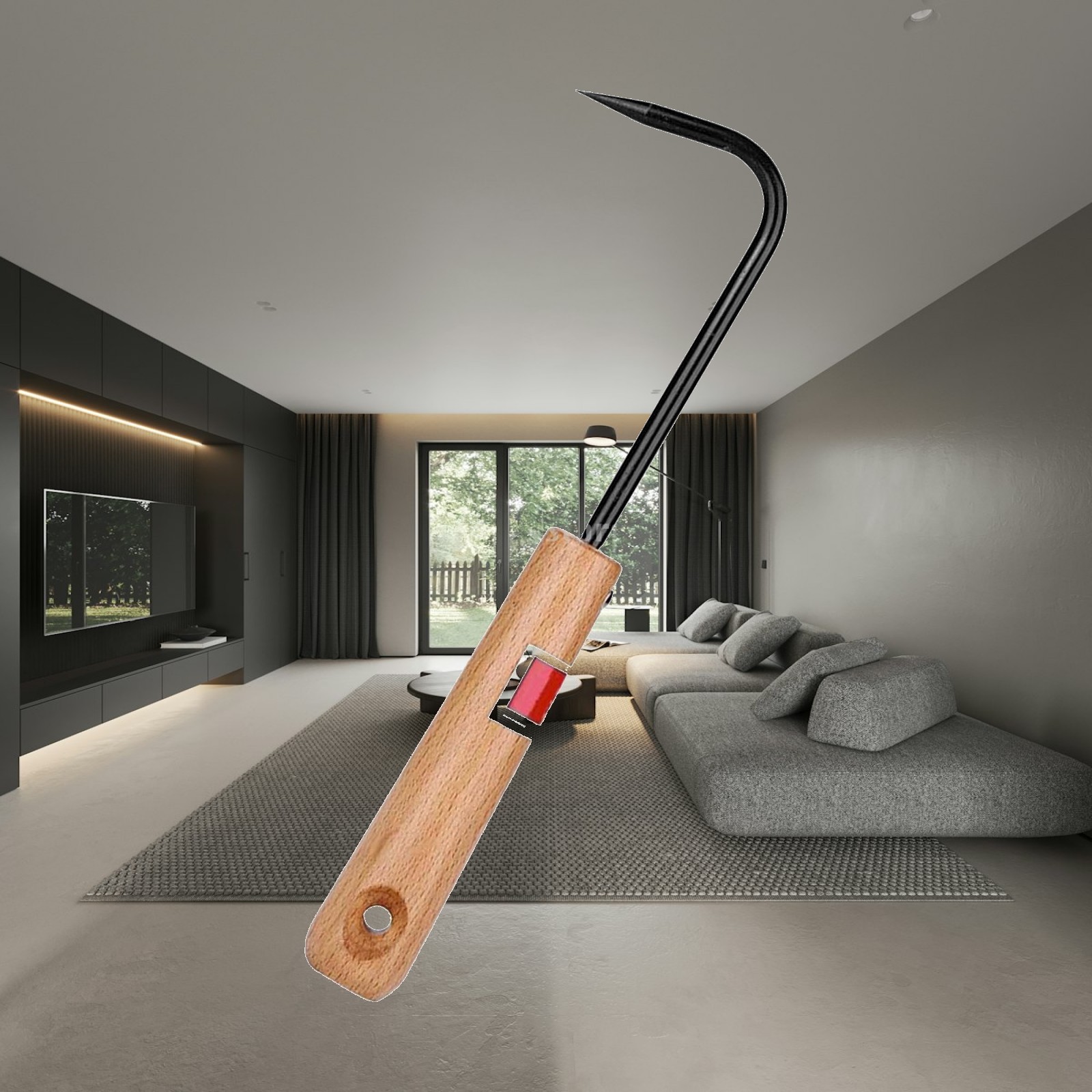 Root Hook Tool - 頑丈な盆栽根鉤木製ハンドル園芸ツール耐久性のある熊手で土をほぐしたり植物を植え替えたりするための道具