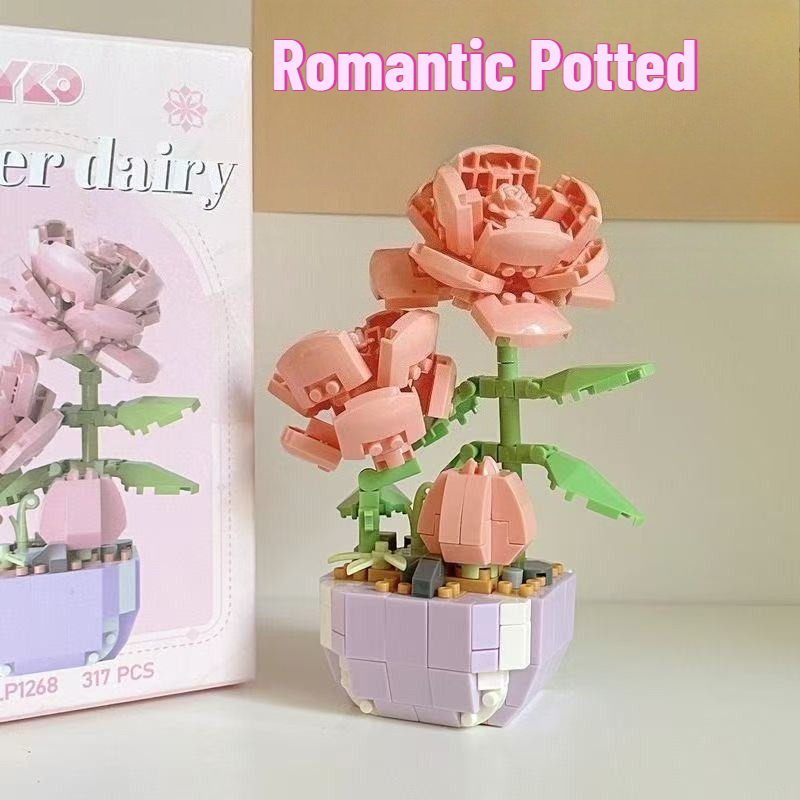 ミニ鉢植えの花ビルディングブロックセット子供 DIY 教育玩 - Bonsai Garden Lego Set のレビューと価格