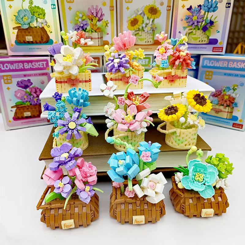 DIY鉢植えバラひまわり植物多肉植物盆栽庭園ロマンチックなビ - Bonsai Garden Lego Set のレビューと価格